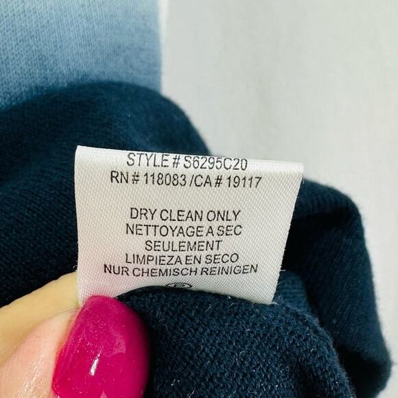 Minnie Rose Cashmere Blend Blue Ombré Short Sleeve Tee – Size Medium/Large - Picture 7 of 7